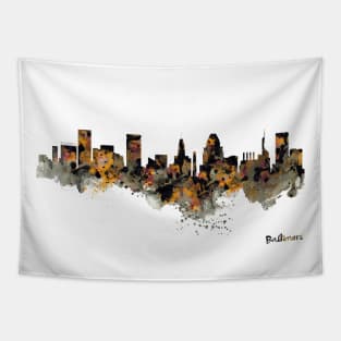 Baltimore Watercolor Skyline Tapestry