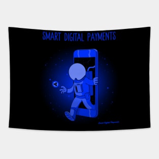 Smart Digital Payments Astronaut Cell Phone Tapestry