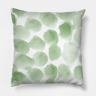 Sage watercolor spots - abstract green stains Pillow