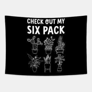 Check Out My Six Pack Plant Funny Fitness Quote Tapestry