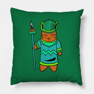 Cartoon spear warrior Pillow