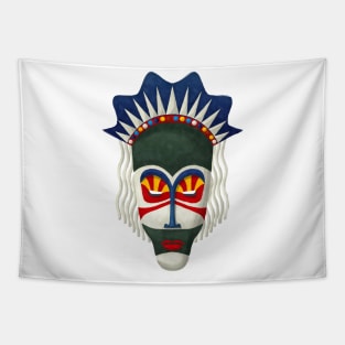 Watercolor tribal mask Tapestry