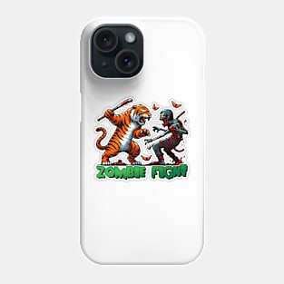 Tiger vs Zombie Fight Phone Case