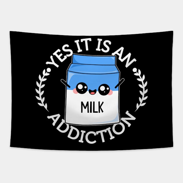 Funny Milk Addiction Tapestry by Imutobi