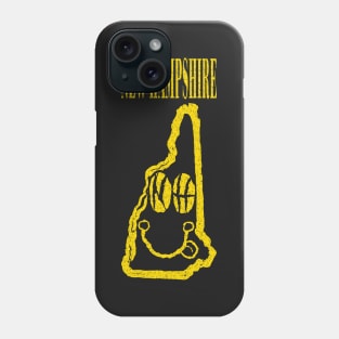 New Hampshire Grunge Smiling Face Black Background Phone Case