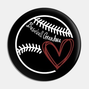 Baseball Grandma Heart Pin