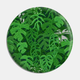 Monstera Jungle Pattern in Gouache Pin