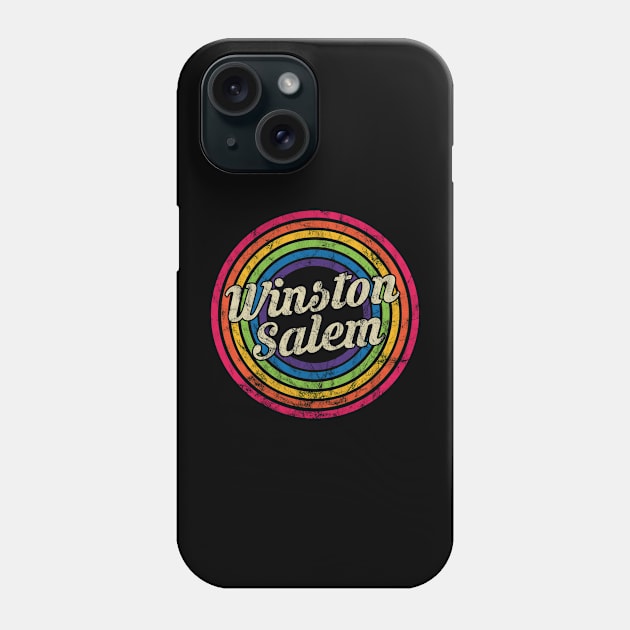 Winston-Salem - Retro Rainbow Faded-Style Phone Case by MaydenArt