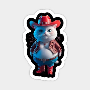 Cat Character Dressed as a Cowboy Magnet