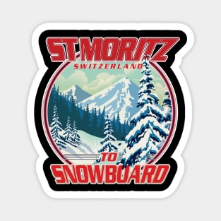 St Moritz Switzerland to Snowboard Magnet