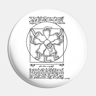 Vitruvian Choanoflagellate Colony - Choanoflagellate Rosette Pin