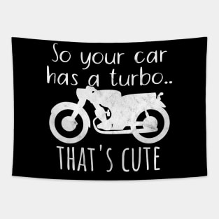 Motorcycle car turbo cute Tapestry