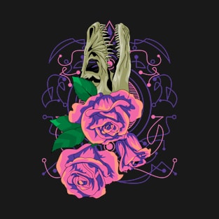 vintage rose skull T-Shirt