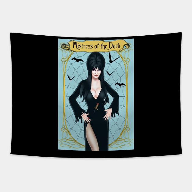 Elvira Goth Queen Tapestry by CreatingChaos