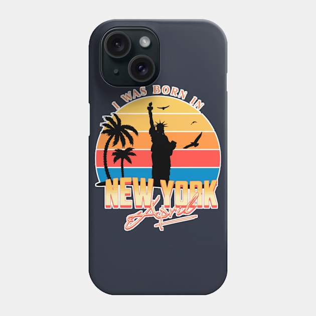 April was born in new york retro Phone Case by AchioSHan