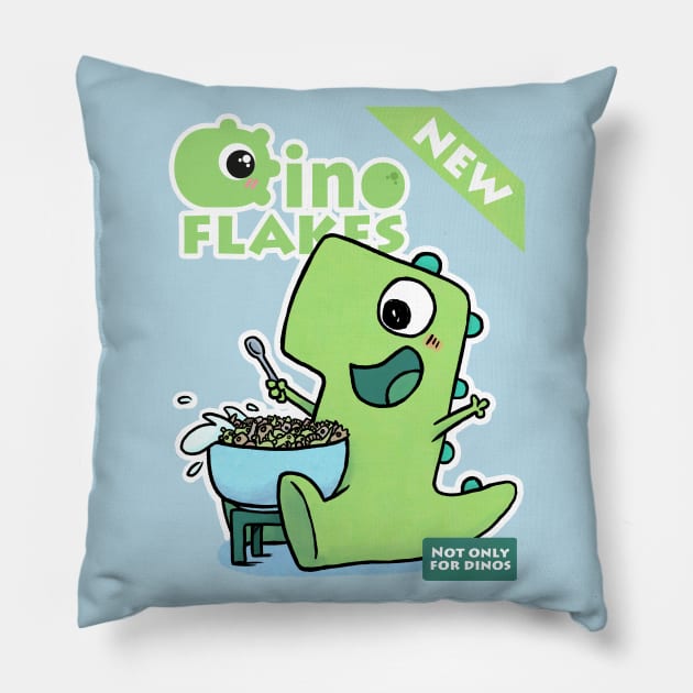 Dino Flakes Pillow by forsakenstar