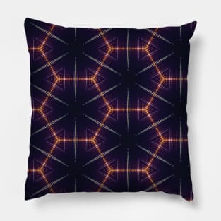 Skyline Kaleidoscope Hexagon Pattern Pillow