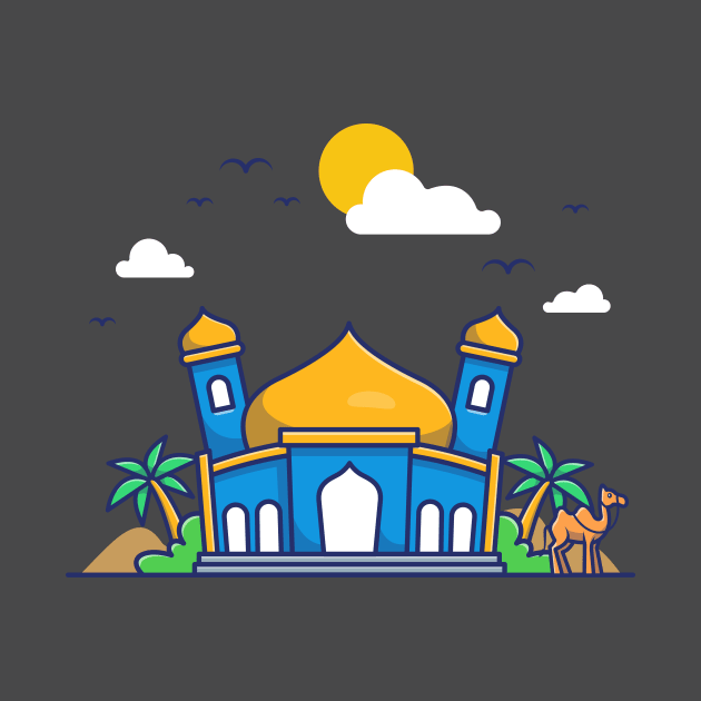 Mosque With Camel Cartoon (2) by Catalyst Labs