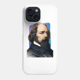 English Poet Alfred Tennyson, 1st Baron Tennyson illustration Phone Case