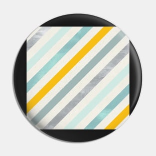 Diagonal Stripes in Blue Silver and Gold Pin