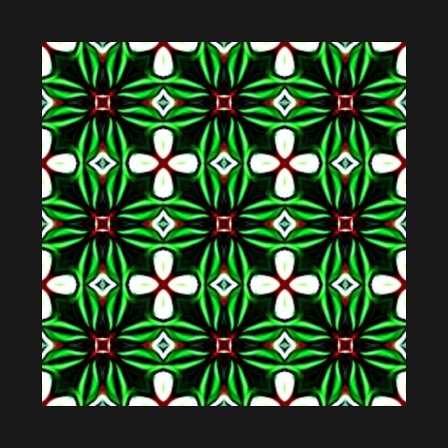 Red and Green Christmas Pattern Number 1 by BubbleMench