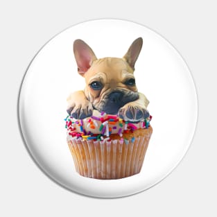 French Bulldog Cupcake Dog Pin