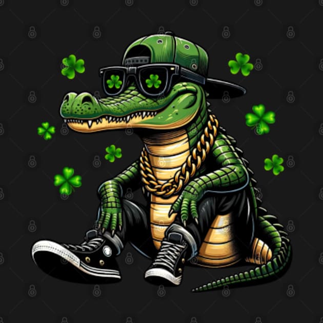 Alligator Lucky Clover St. Patrick's Day by GreenCraft