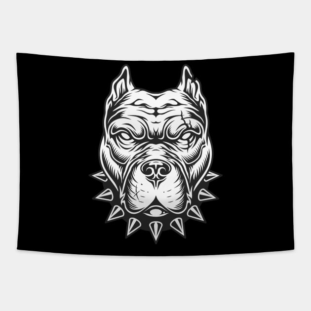 face pitbull dog Tapestry by This is store