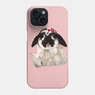 Chio Rabbit with Red Ribbon_ Bunniesmee Phone Case