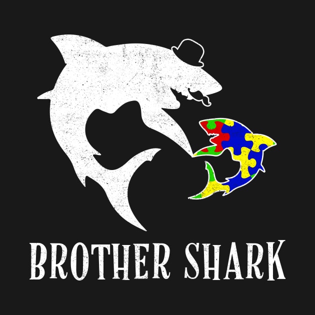 Austim Shark Brother Shark Autism Awareness Shirts Gift Ideas For Son by carpenterfry