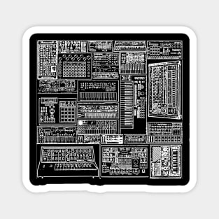 Synthesizer and Drum machine Square Collection Magnet