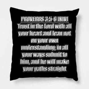 Proverbs 3:5-6 New International Version Bible Verse Pillow