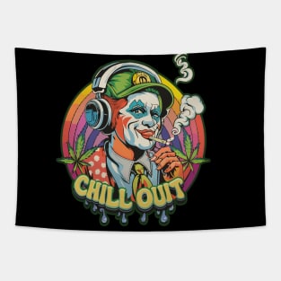 Chill Out: Pop Culture Clown Art Piece smoking and chilling Tapestry