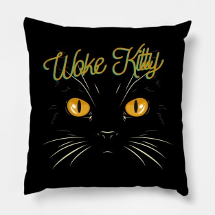 Woke Kitty! Pillow