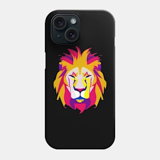 Yellow Bright Colorful Lion Animal Head Phone Case