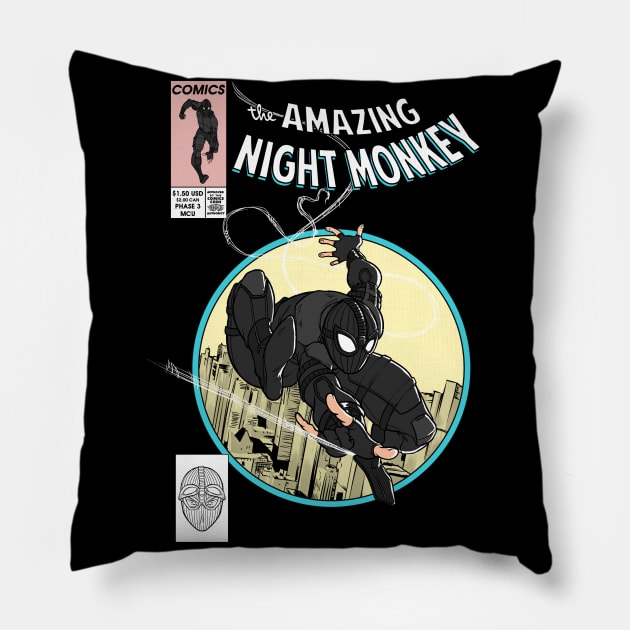 Amazing Night Monkey Pillow by juanotron