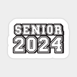 Retro Black tipography Senior 2024 Sport Old Graduation Magnet