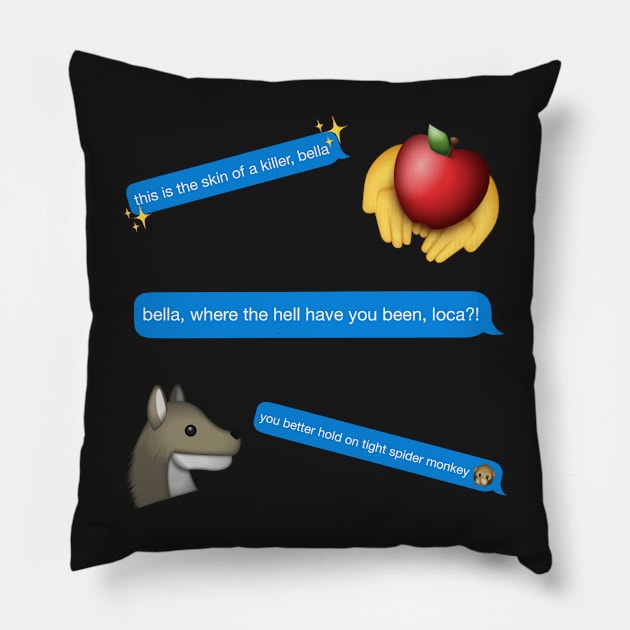 Twilight Text and Emoji Set Pillow by accrescent