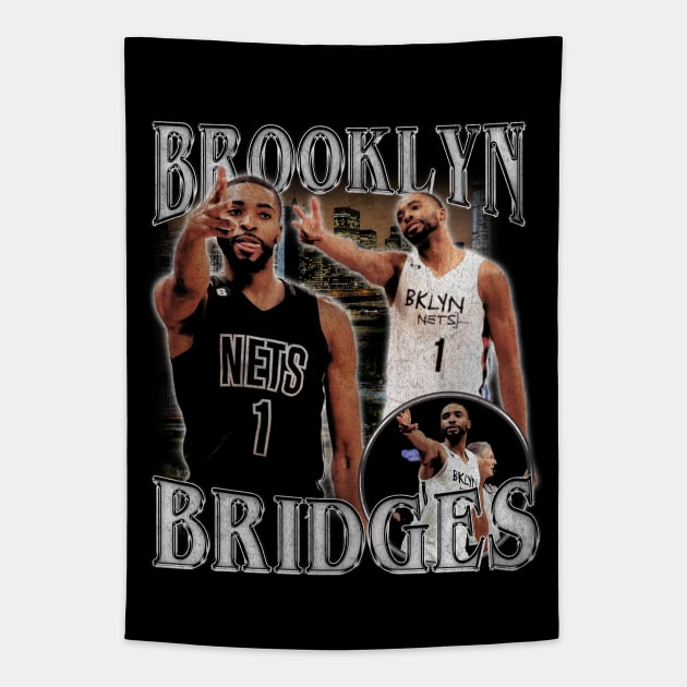 Mikal Bridges BROOKLYN BRIDGES Vintage Tapestry by rattraptees