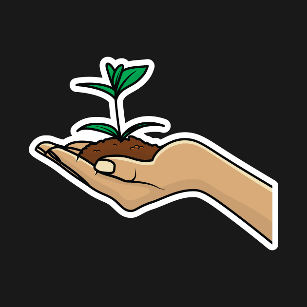 Women Hand Holding Green Plant and Soil vector illustration. People nature icon concept. Growth concept. Environment friendly symbol. Hand holding plant. Growth concept vector design. by AlviStudio