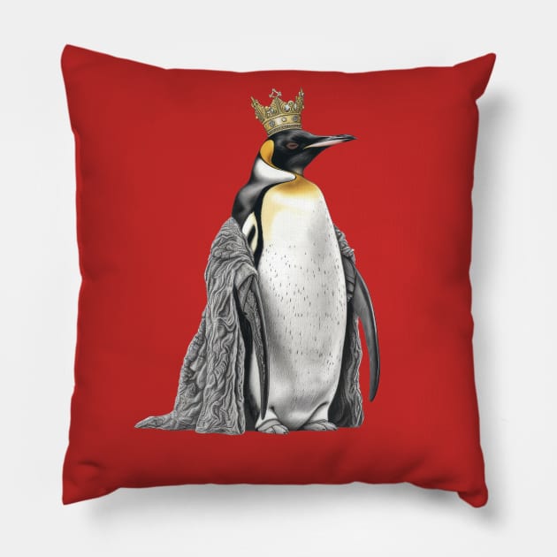 His Imperial Majesty, Emperor Penguin Pillow by MerlinArt