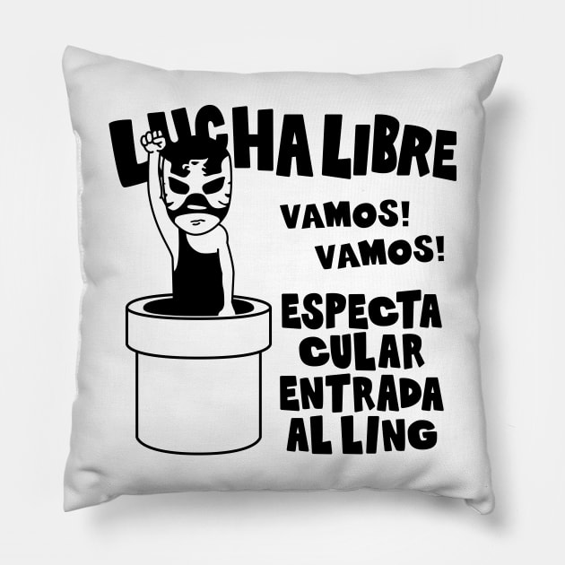 LUCHA LIBRE#66mono Pillow by RK58