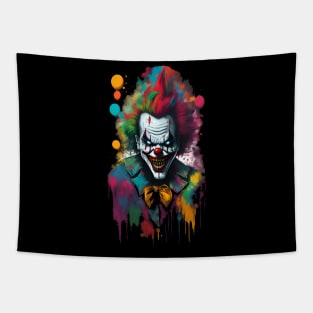 Evil demon clown from hell color blast Tapestry