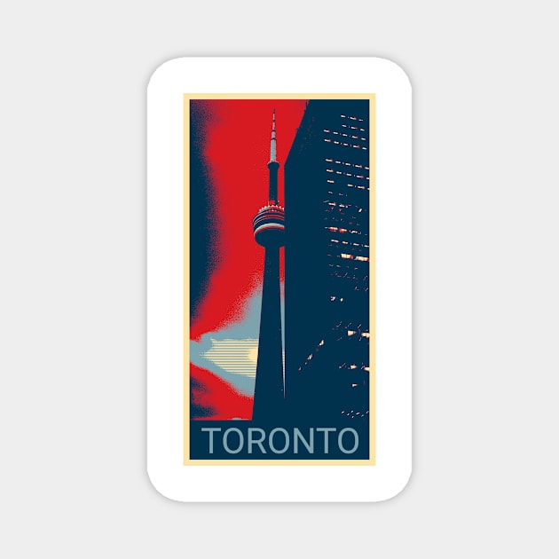 Toronto in Shepard Fairey style Magnet by Montanescu