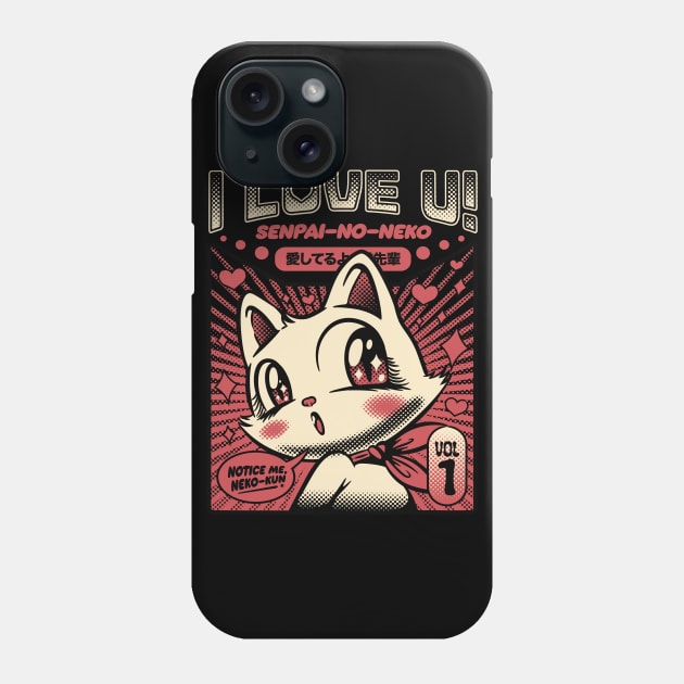 Anime Cat I Love You by Tobe Fonseca Phone Case by Tobe_Fonseca