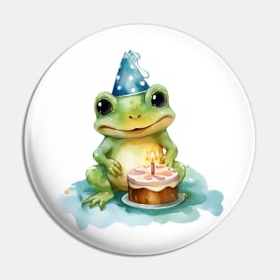 Happy Birthday Cute frog Pin