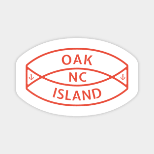 Oak Island, NC Summertime Vacationing Anchor Ring Magnet