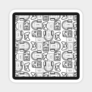 Black And White Gaming Patterns Magnet