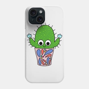 Cute Cactus Design #212: Big Cactus With Flowers In Nice Pot Phone Case