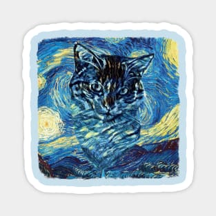 Cat Van Gogh Style Magnet